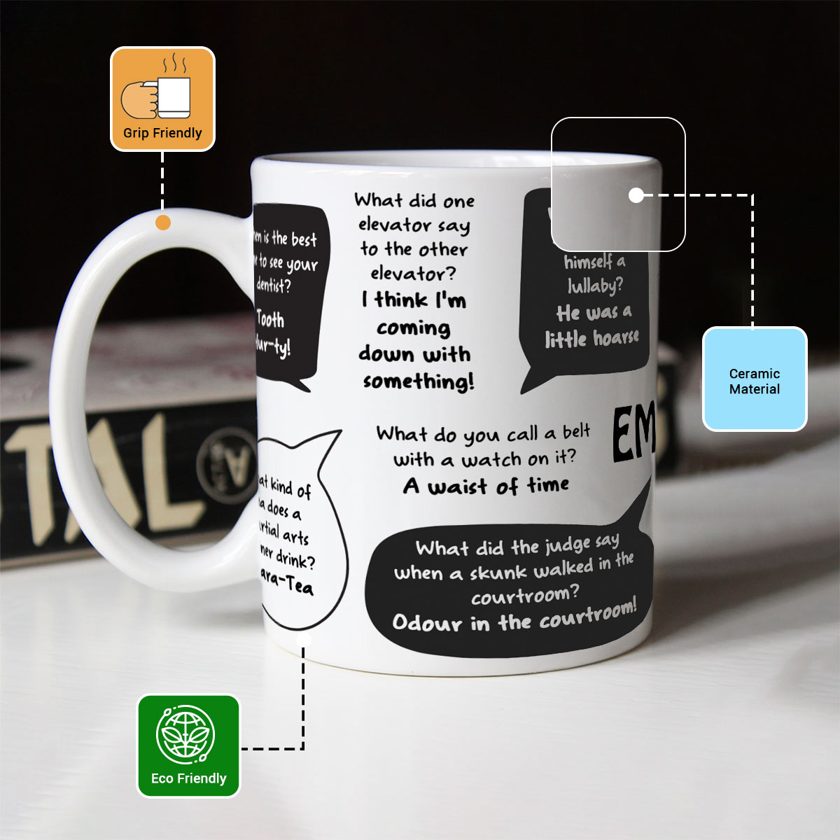 Dad's Emergency Jokes Coffee Mug Gift For Father's Day 4