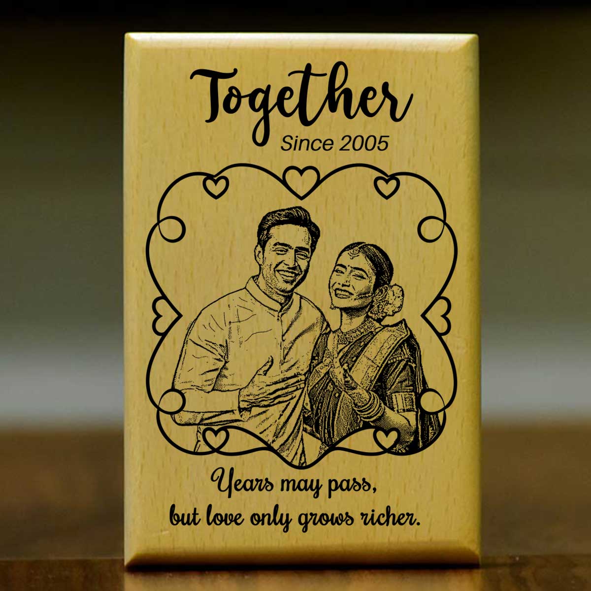 Personalised Wooden Photo Frame – Together Since