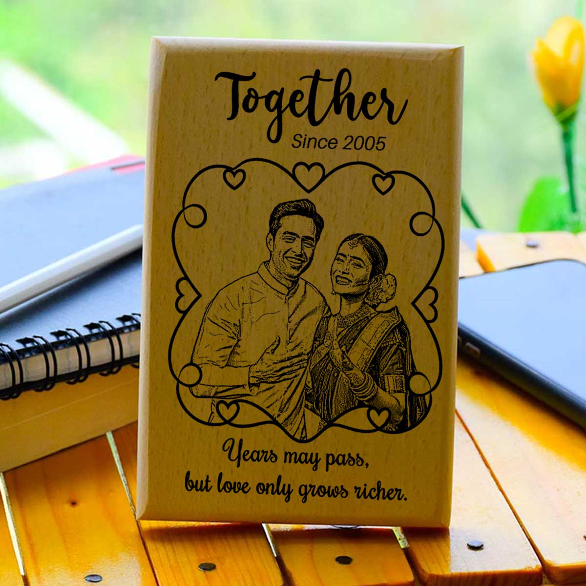 Personalised Wooden Photo Frame – Together Since
