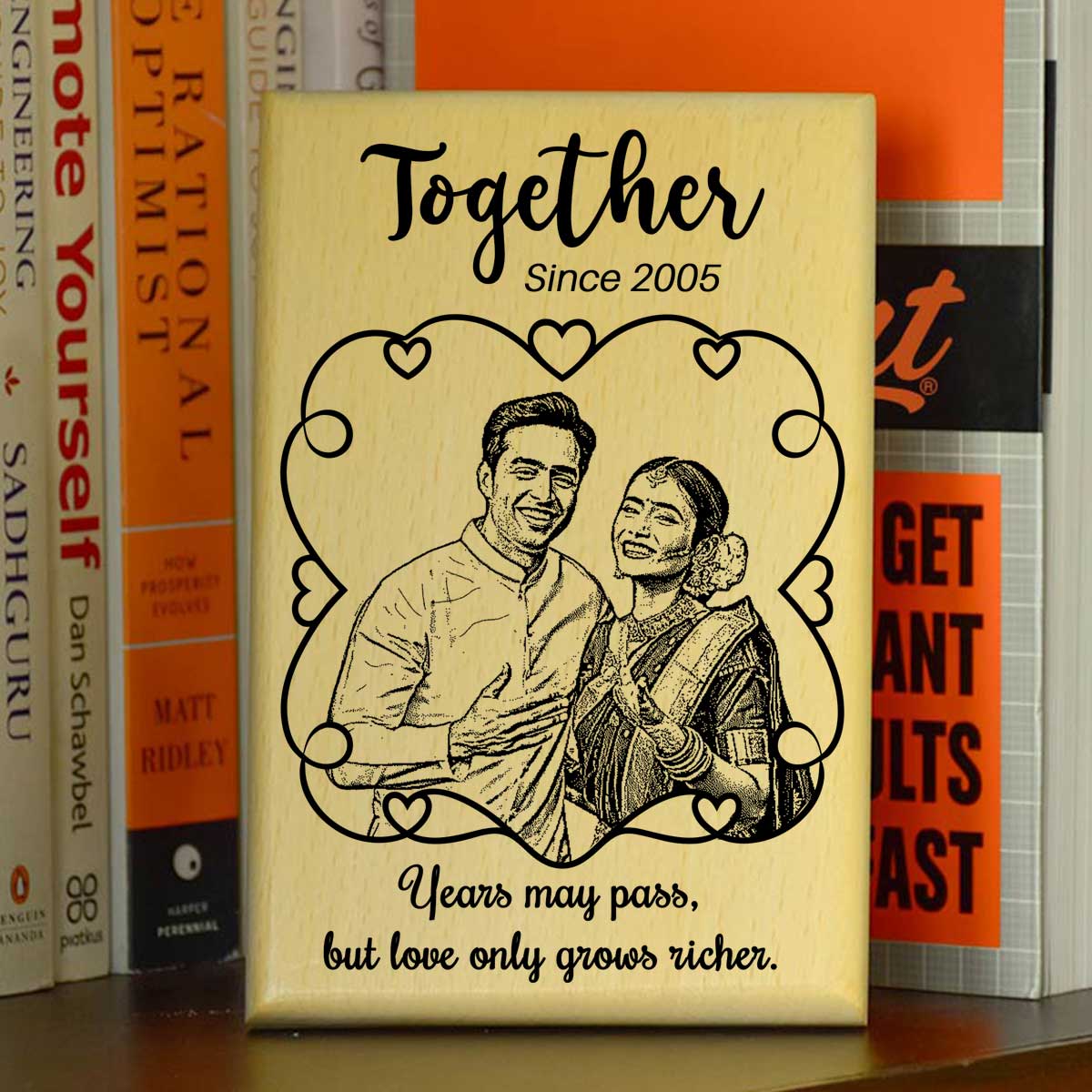 Personalised Wooden Photo Frame – Together Since