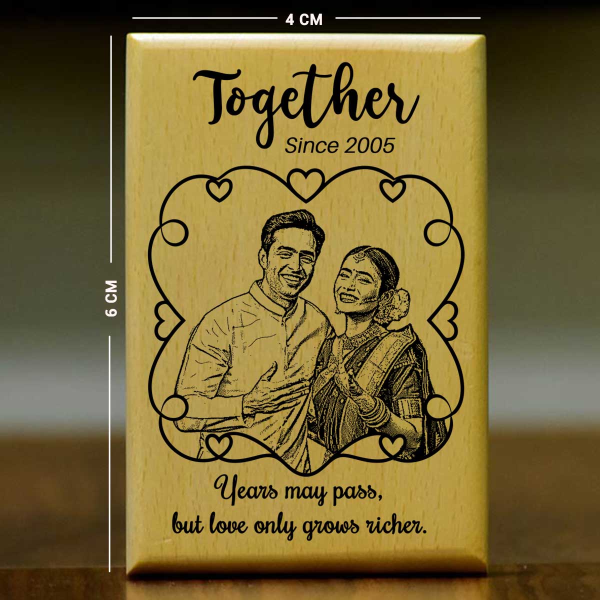 Personalised Wooden Photo Frame – Together Since