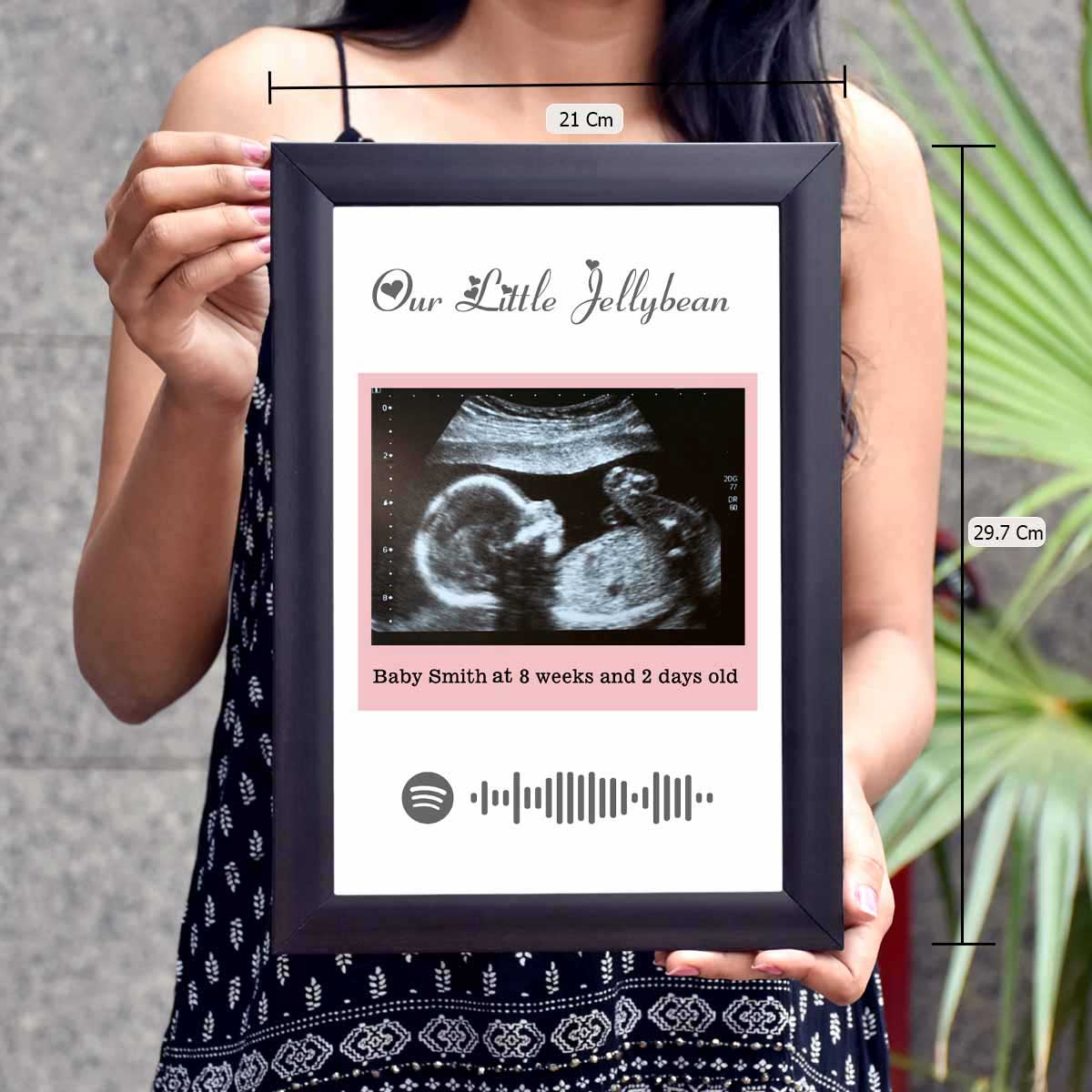 Personalised Baby Ultrasound Photo Frame – Our Little Jellybean