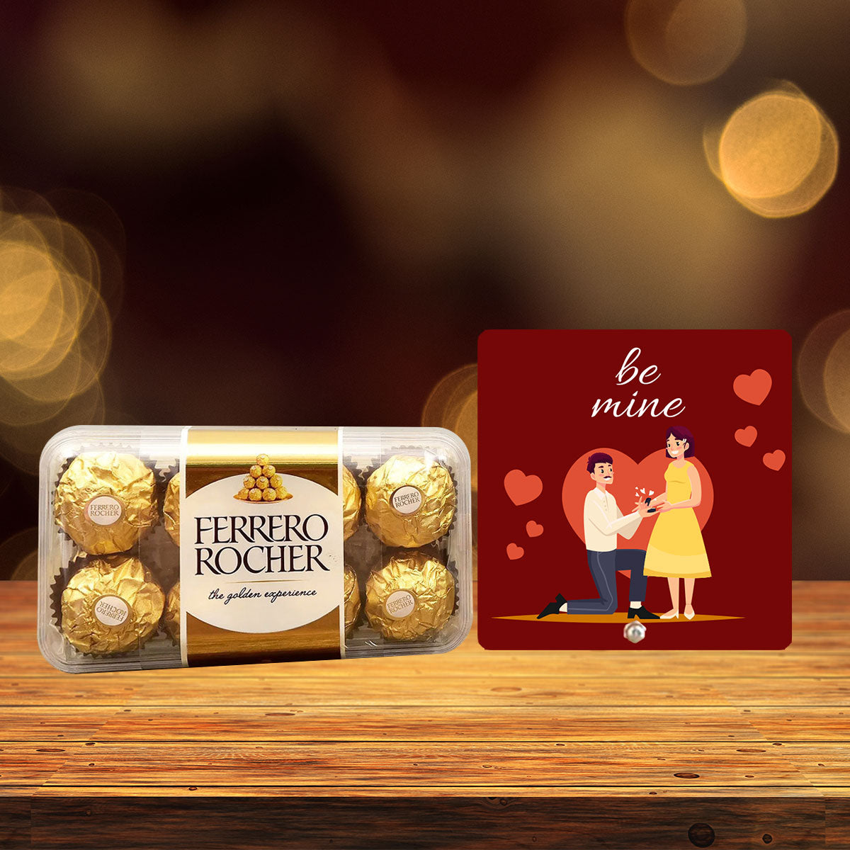 Be Mine Tabletop With Chocolates Hamper Gift For Couples