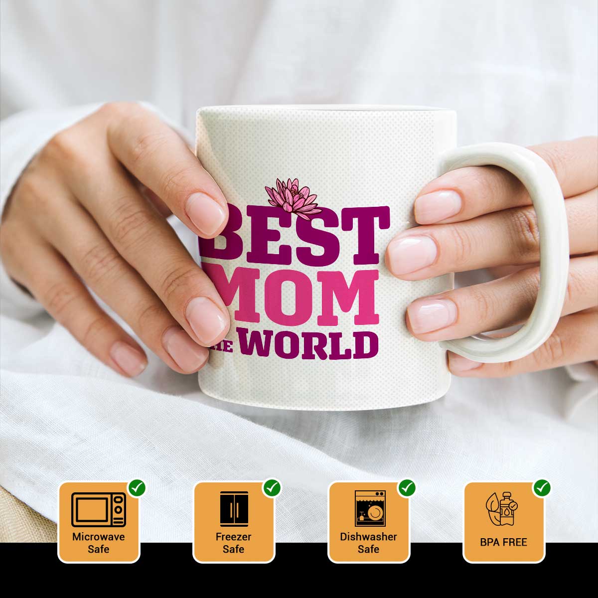 Best Mom In The World Ceramic Coffee Mug Gift For Mother's Day