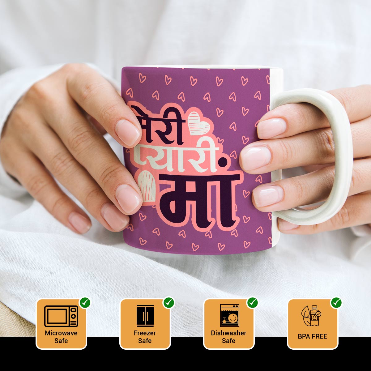 Meri Pyaari Maa Ceramic Coffee Mug Gift For Mom