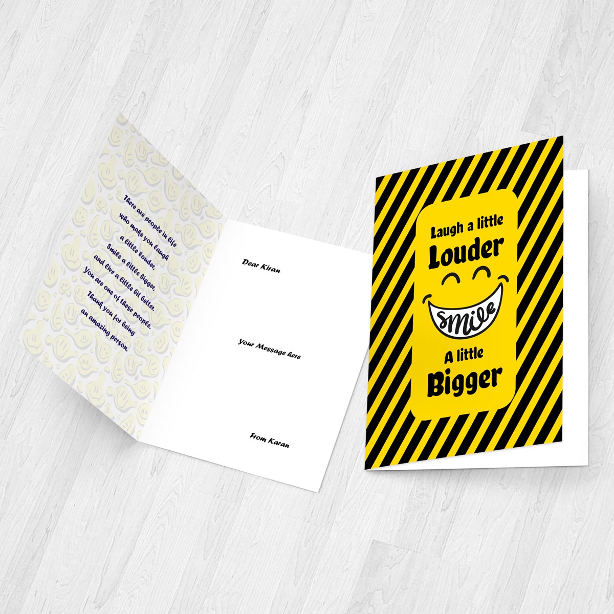 Personalised Smile Good Luck Thank You Card-3