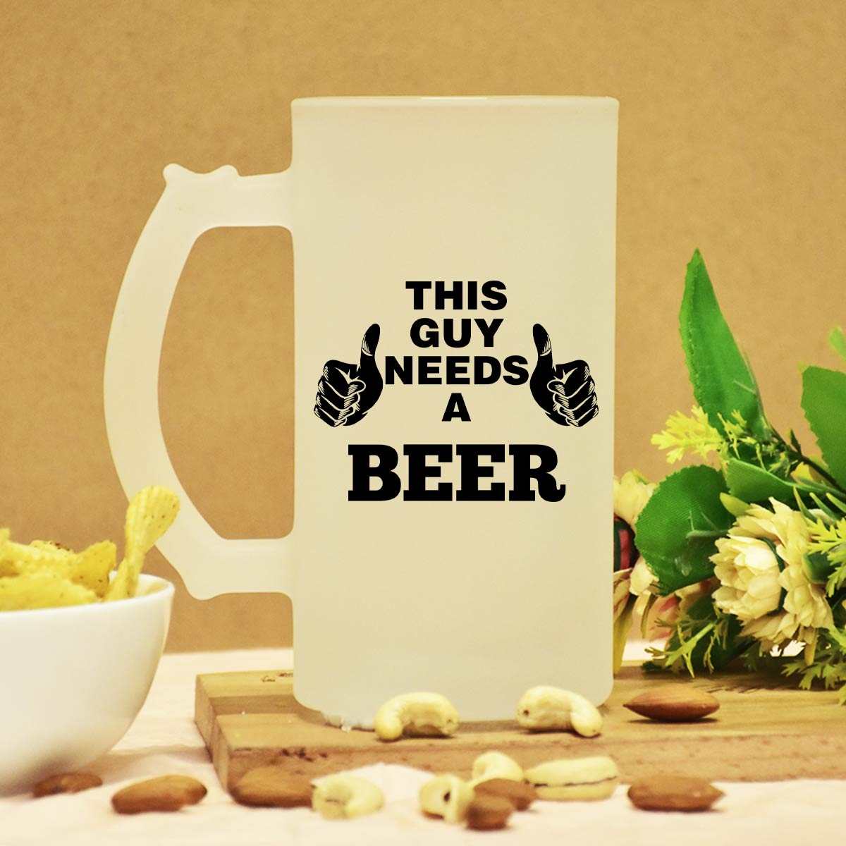 This Guy Needs A Beer Frosted Beer Mug