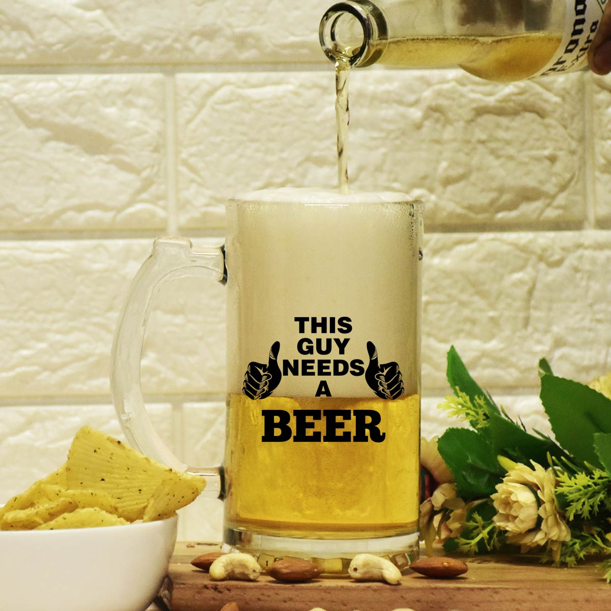 This Guy Needs A Beer Frosted Beer Mug