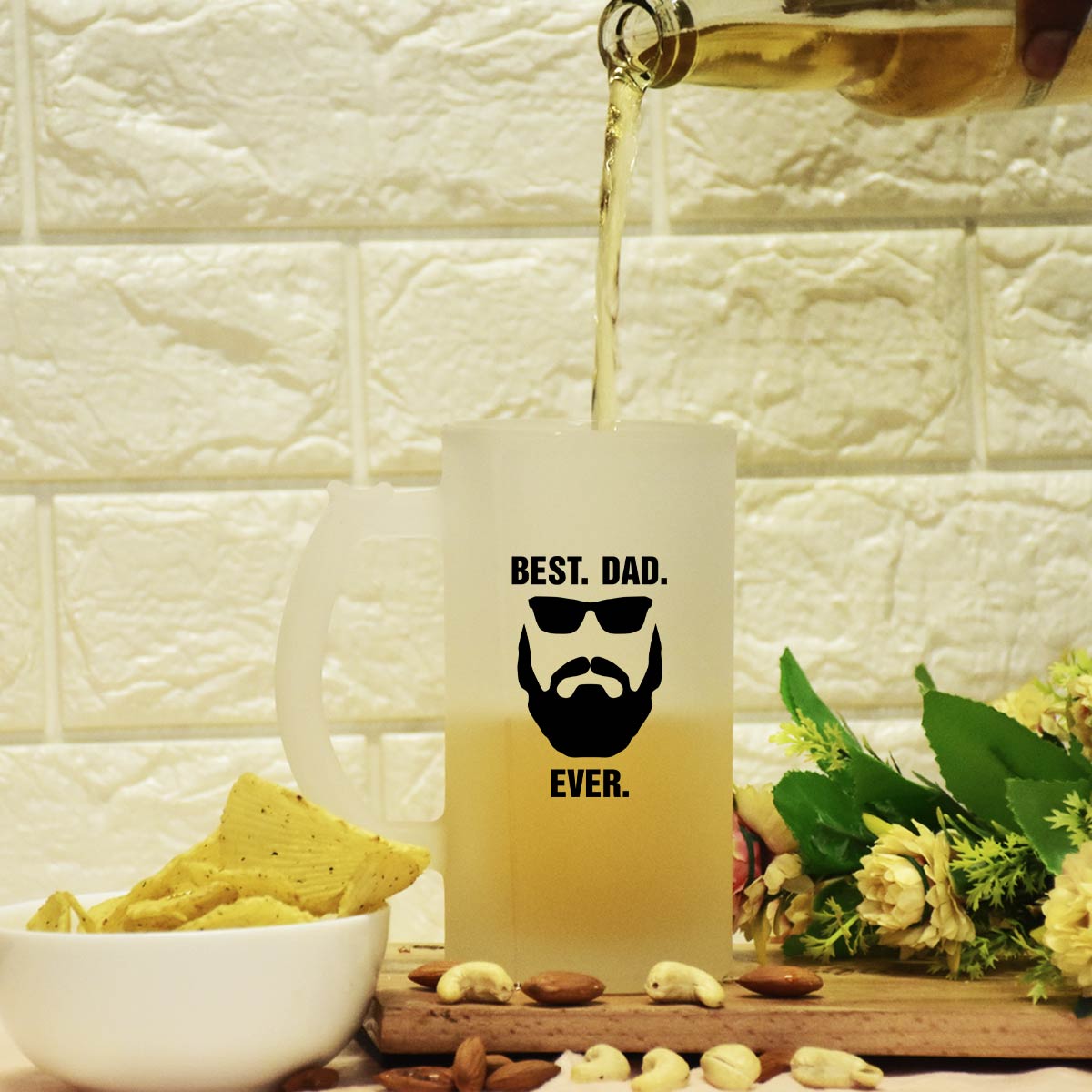 Best Dad Ever Frosted Beer Mug Gift For Father's Day