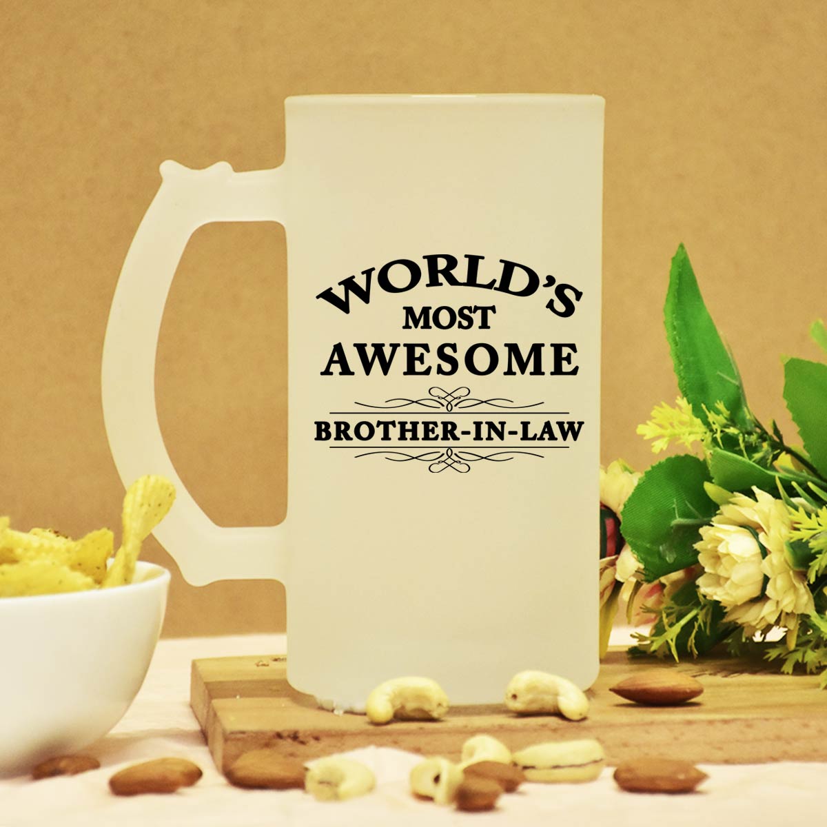 World's Most Awesome Brother In Law Frosted Beer Mug