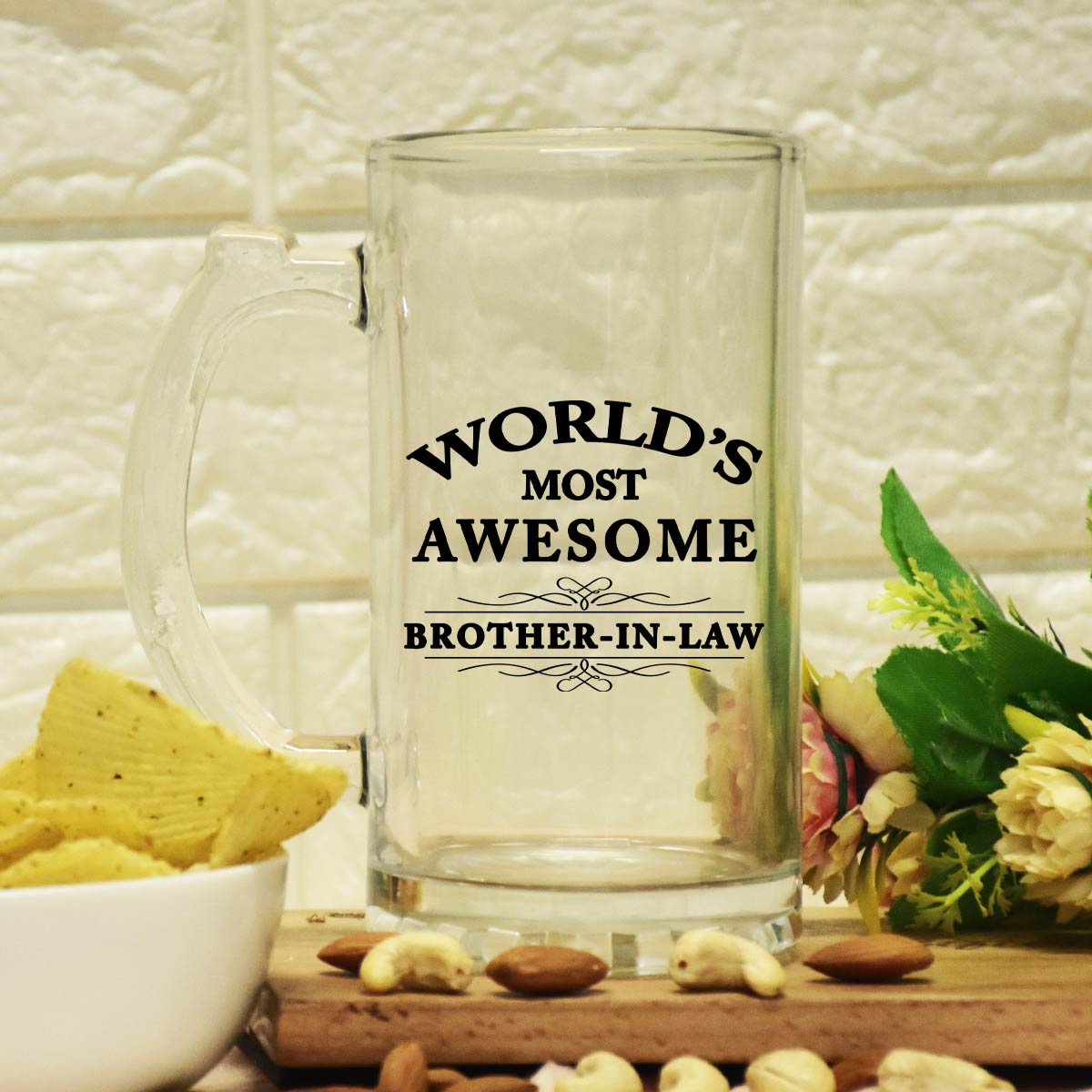 World's Most Awesome Brother In Law Frosted Beer Mug