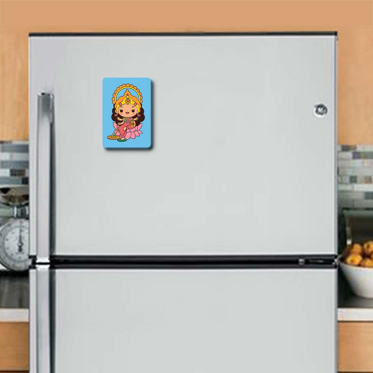 Personalised Mata Laxmi Diwali Greeting Card with Fridge Magnet