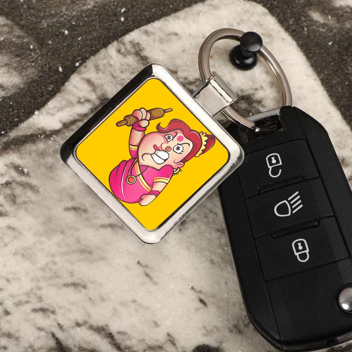 Angry Mom Square Metal Keychain Gift For Mother's Day 5