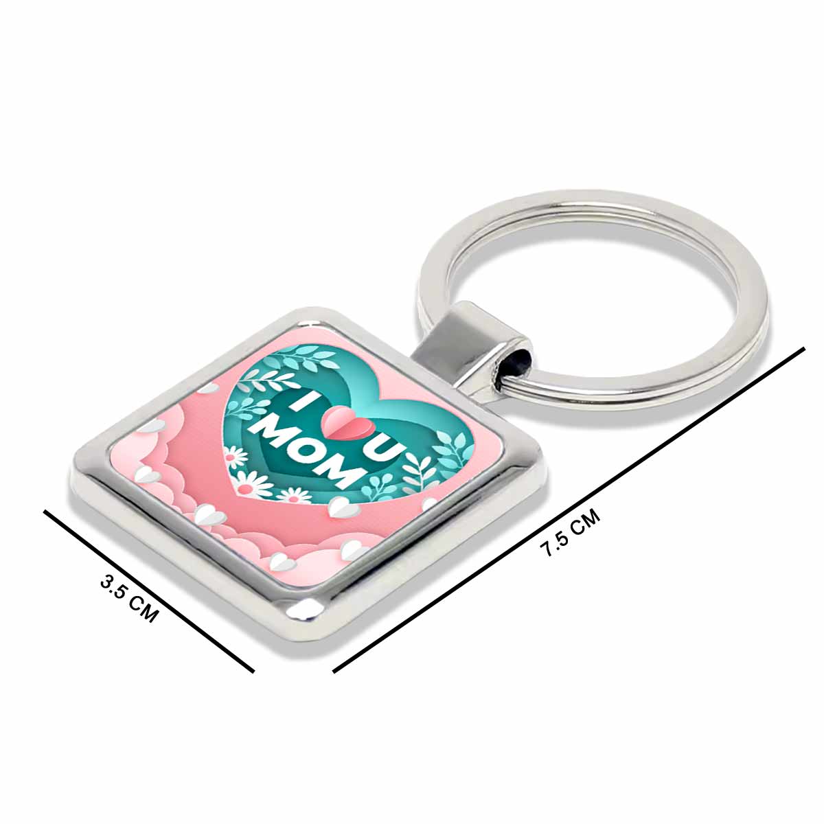 I Love U Mom Metal Keychain Gift For Mother's Day 4