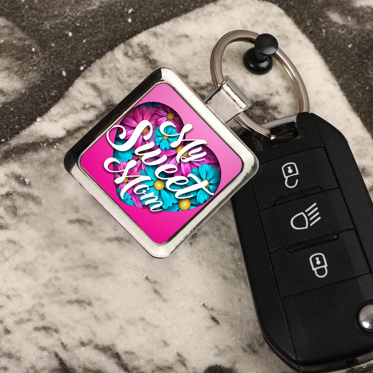 My Sweet Mom Square Metal Keychain Gift For Mother's Day 5