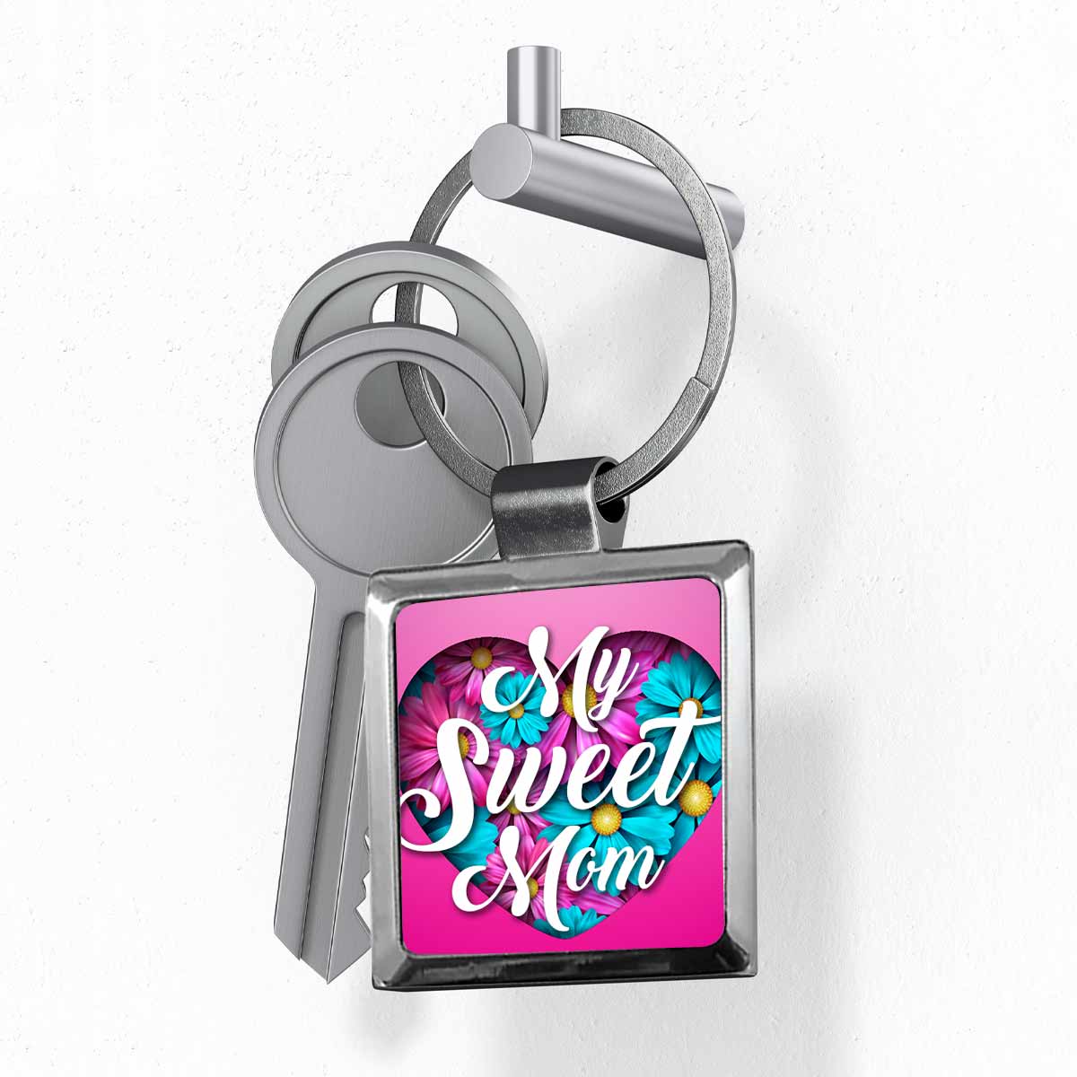 My Sweet Mom Square Metal Keychain Gift For Mother's Day 3