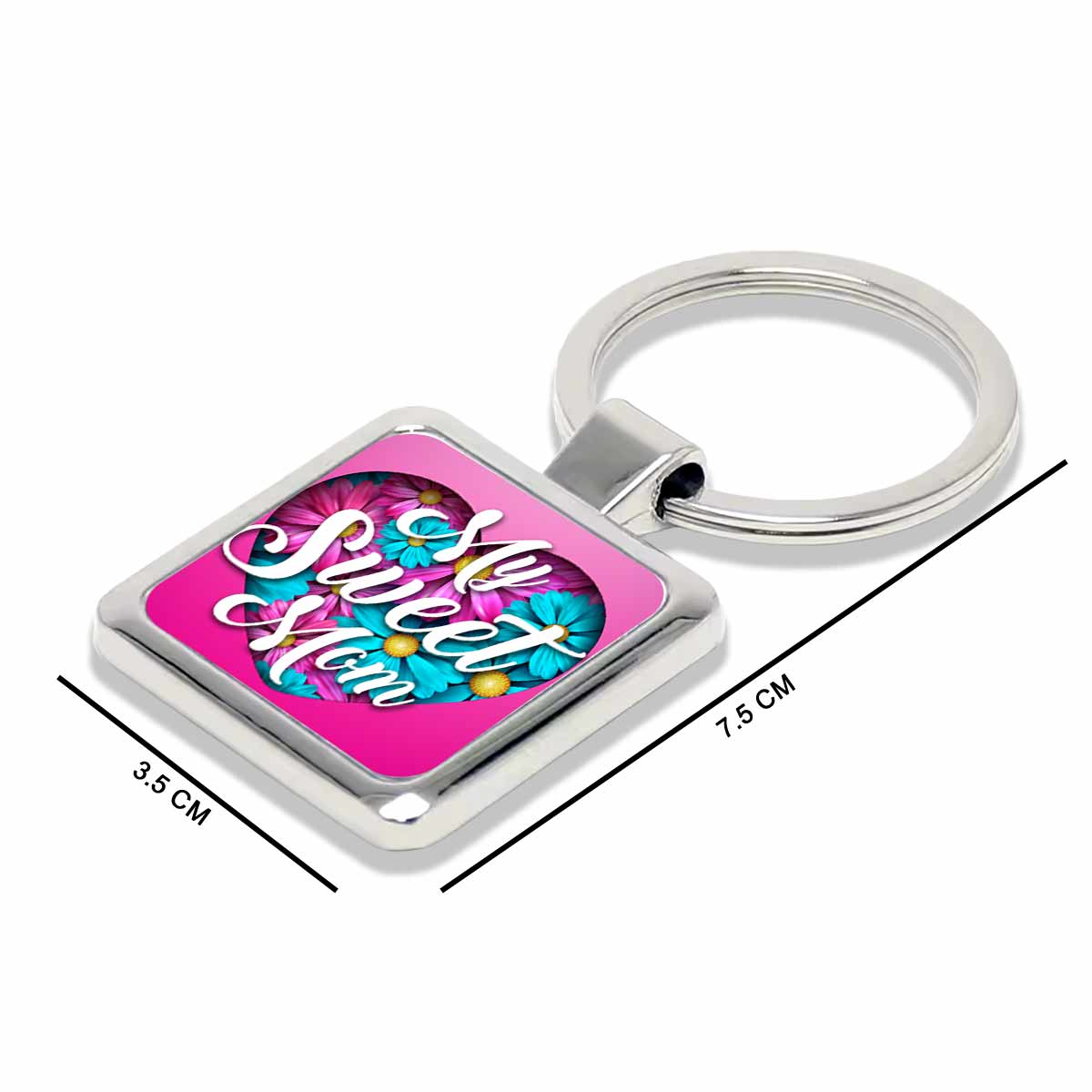 My Sweet Mom Square Metal Keychain Gift For Mother's Day 3