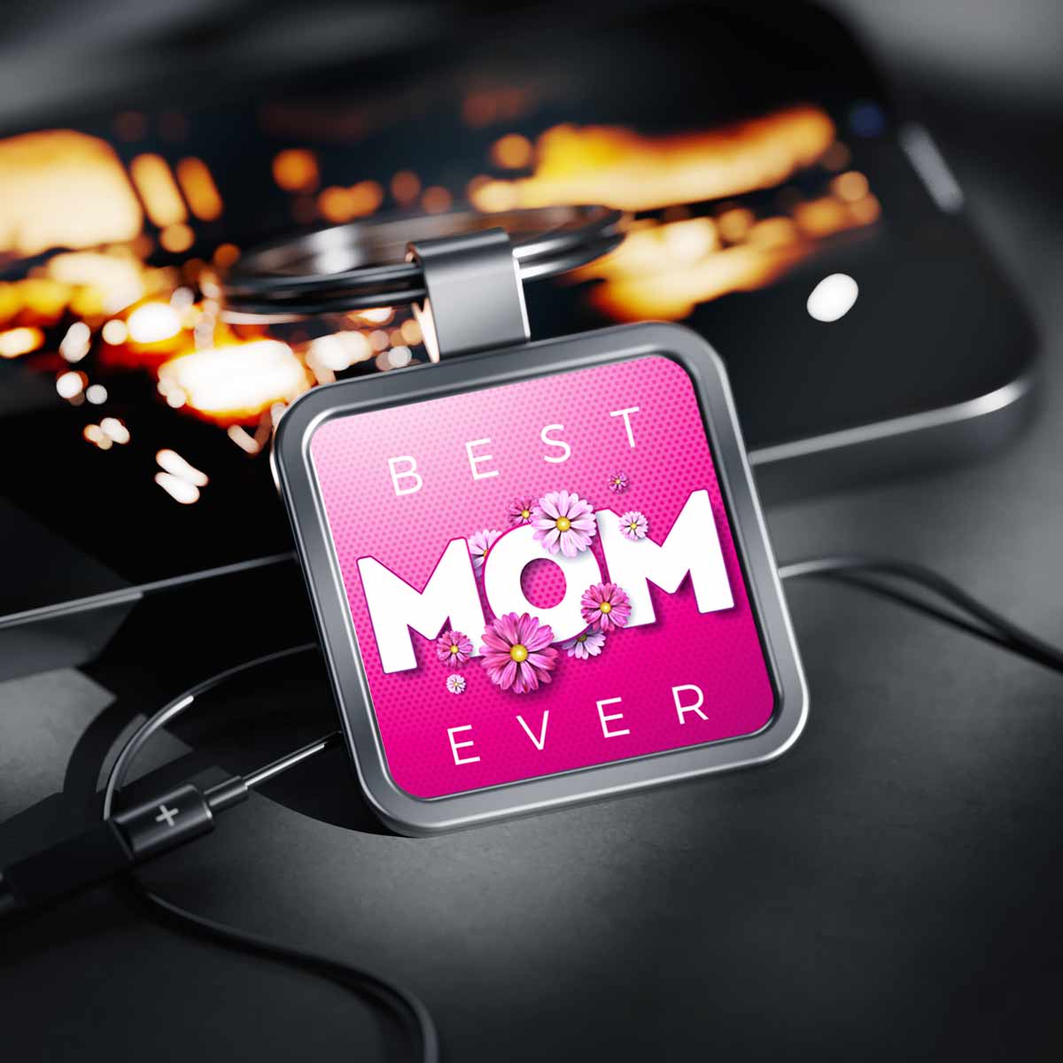 Best Mom Square Metal Keychain Gift For Mom 2