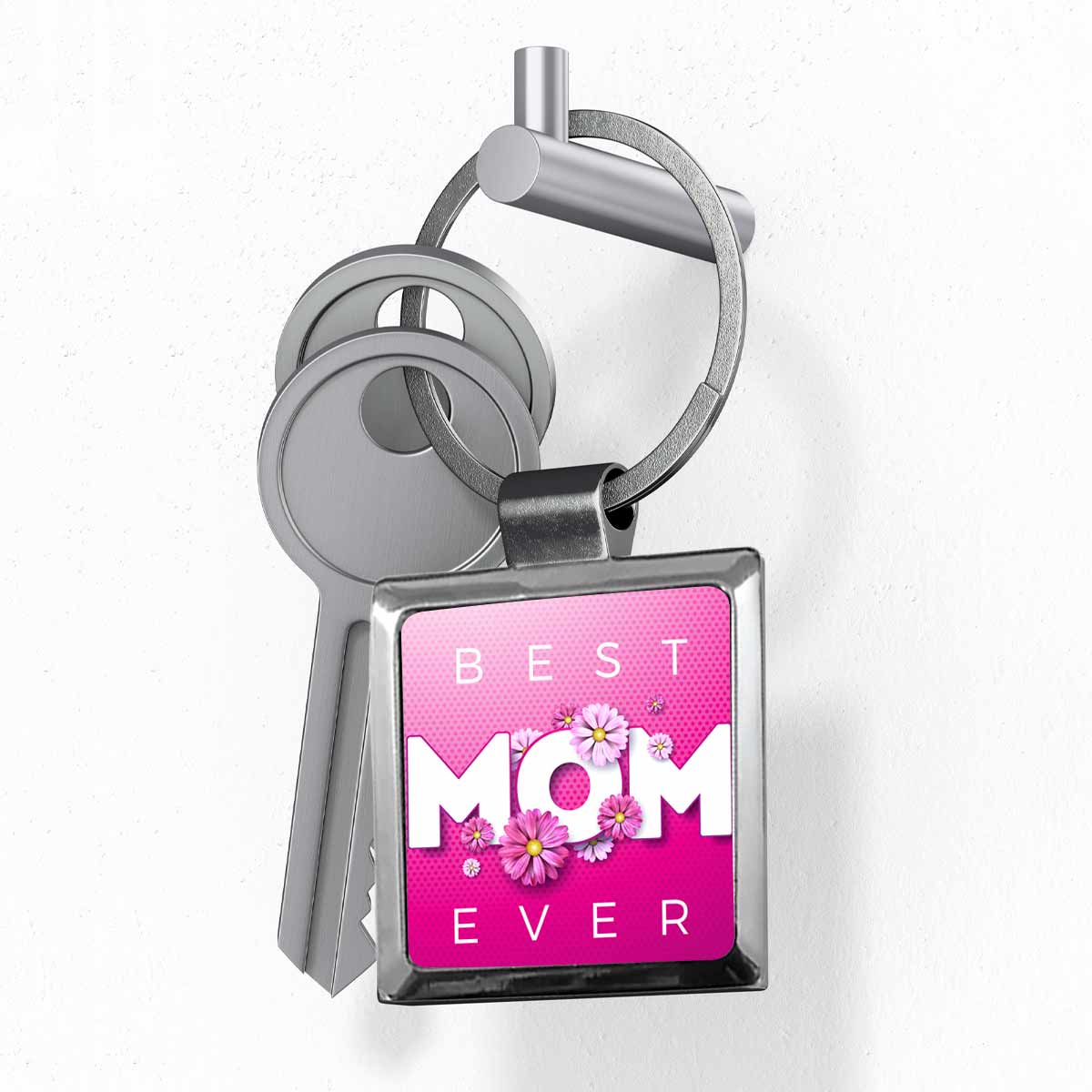 Best Mom Square Metal Keychain Gift For Mom 3