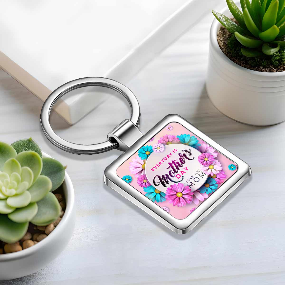 Everyday Is Mother's Day Square Metal Keychain Gift For Mom 1