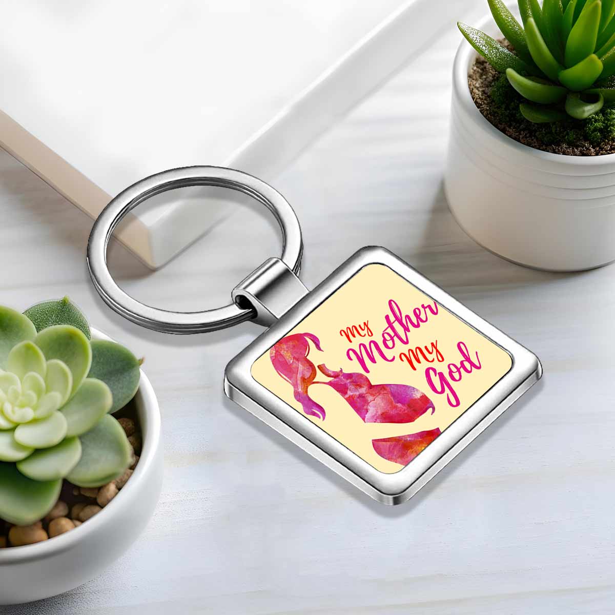 My Mother My God Square Metal Keychain Gift For Mom 1