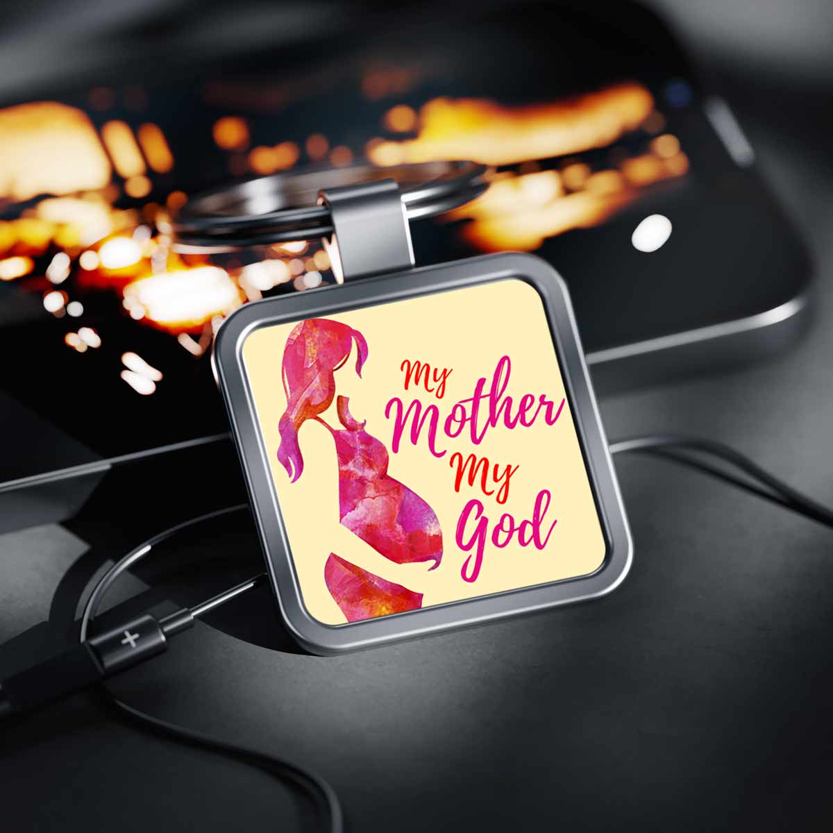 My Mother My God Square Metal Keychain Gift For Mom 2