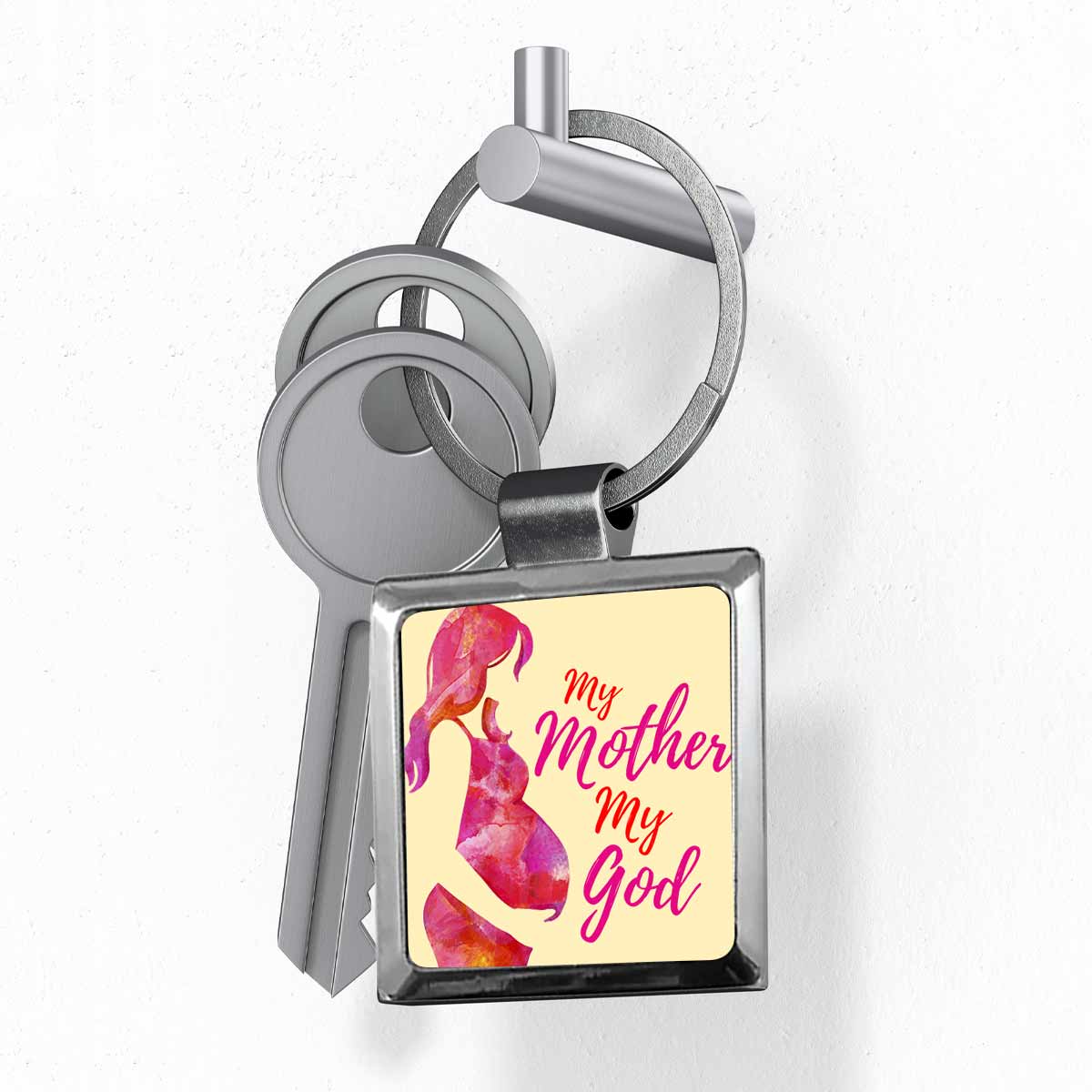My Mother My God Square Metal Keychain Gift For Mom 3