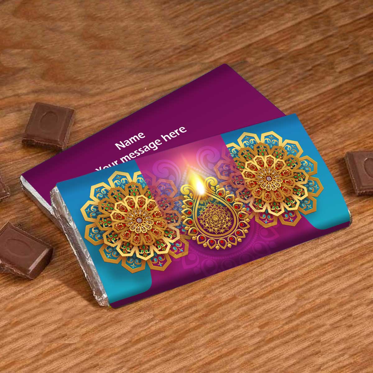 Personalised Diwali Sparkle Choco Bar-1