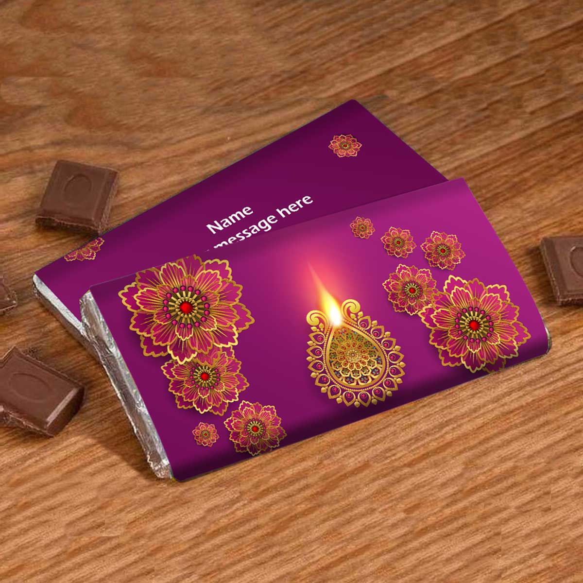 Personalised Diwali Lights & Bites Choco Bar-1