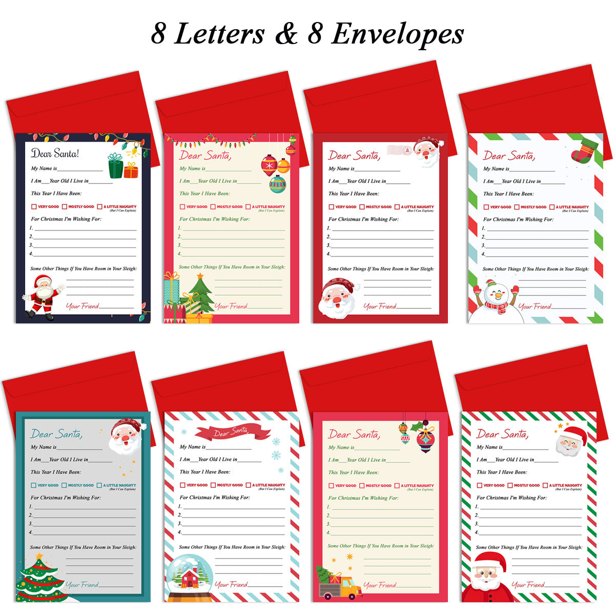 Set of 8 Letters To Santa