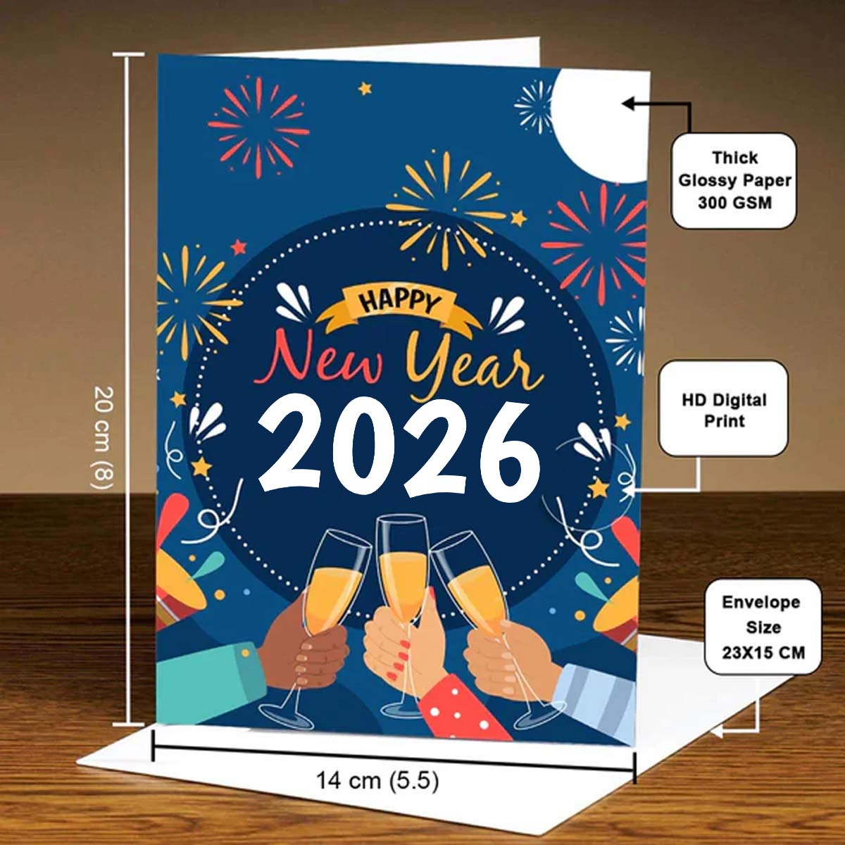 Cheers to New Year 2025 Greeting Card