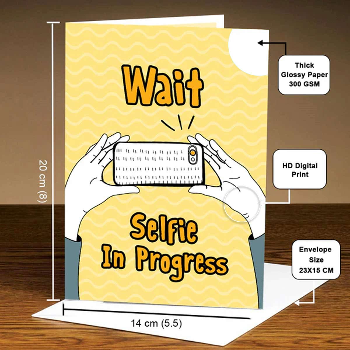 Wait Selfie in Progress Mirror Card