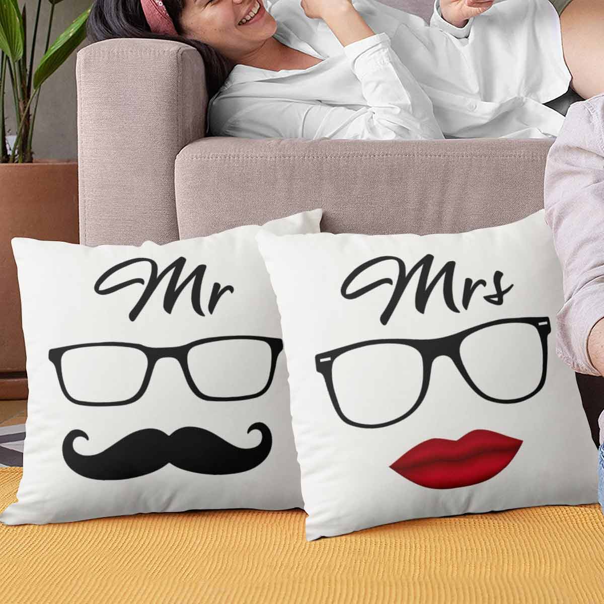 Mr and Mrs Cushion Set of 2 Gift for Valentine's Day 1