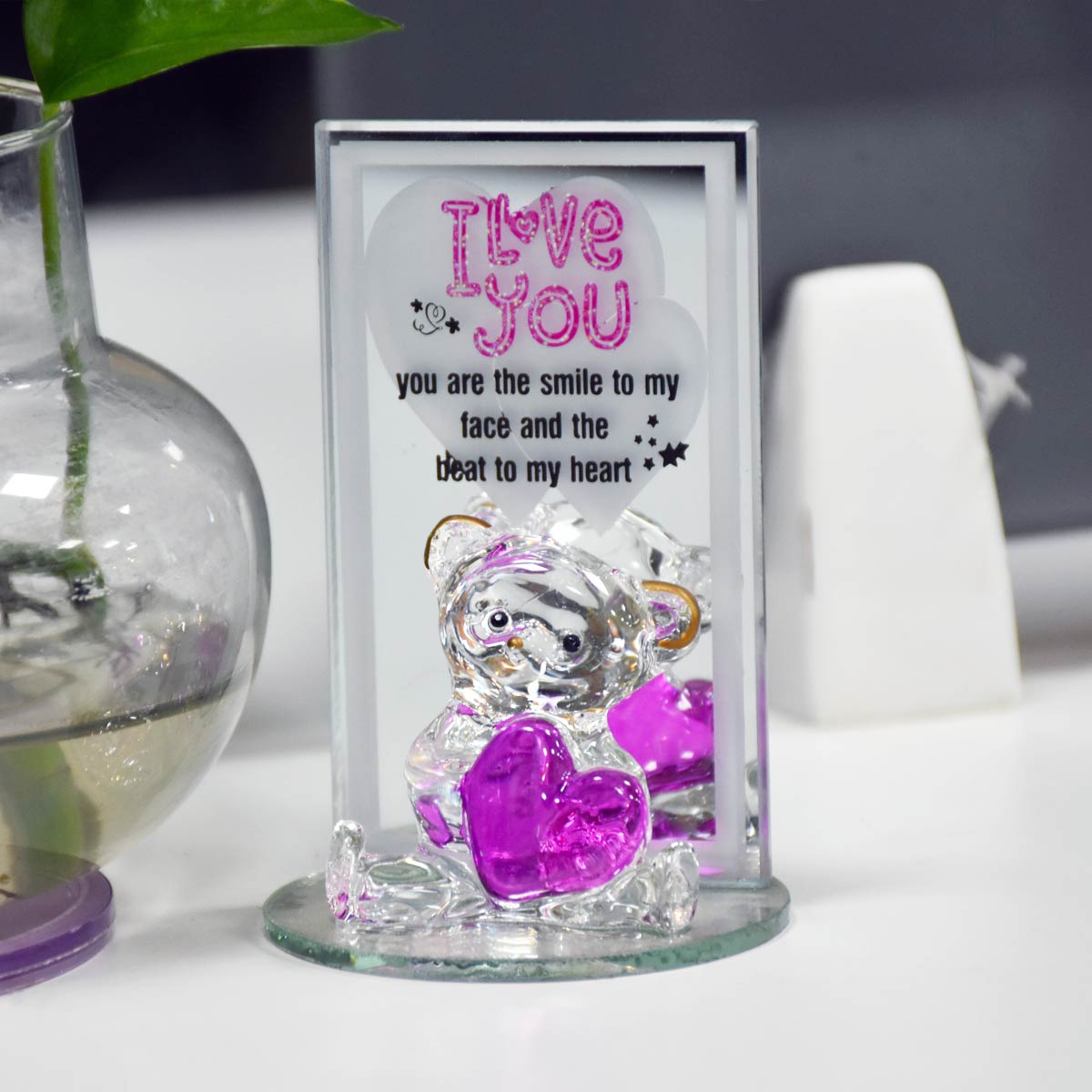Glass Crystal Teddy Bear Figurine