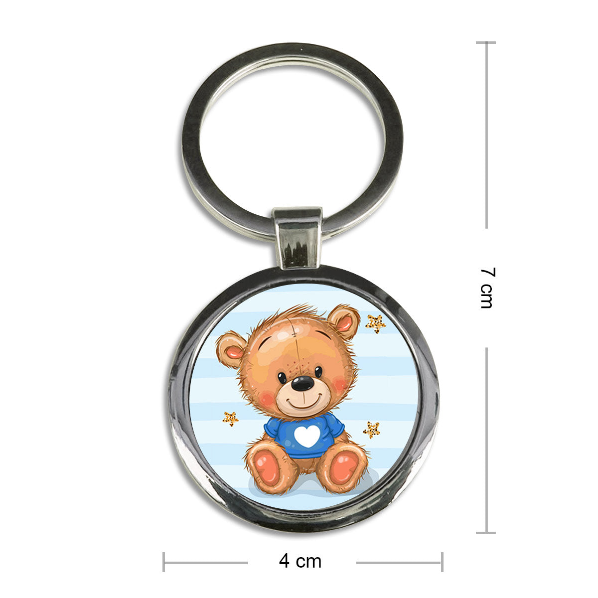 Teddy Day Special Round Metal Keychain-6