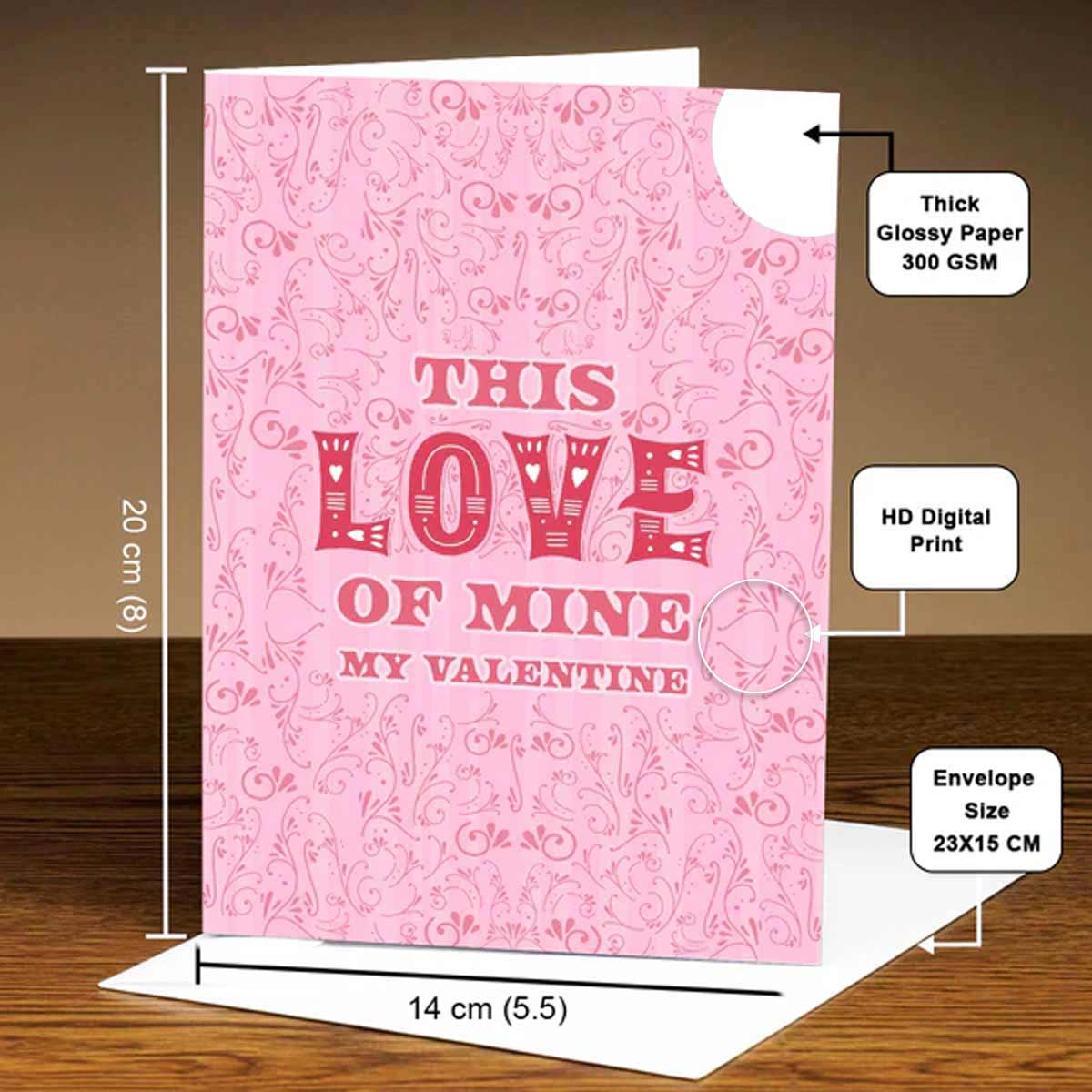 Personalised My Love Valentines Pink Mirror Card