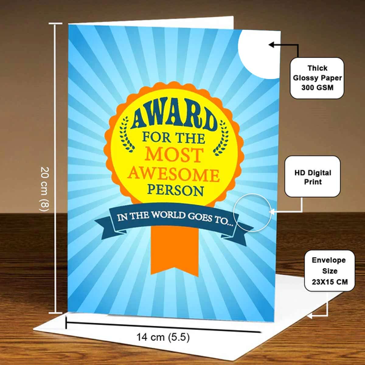 Personalised Award for the most Awesome Person Mirror Card