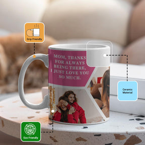 Personalised Love Mom Photo With Name Coffee Mug-5