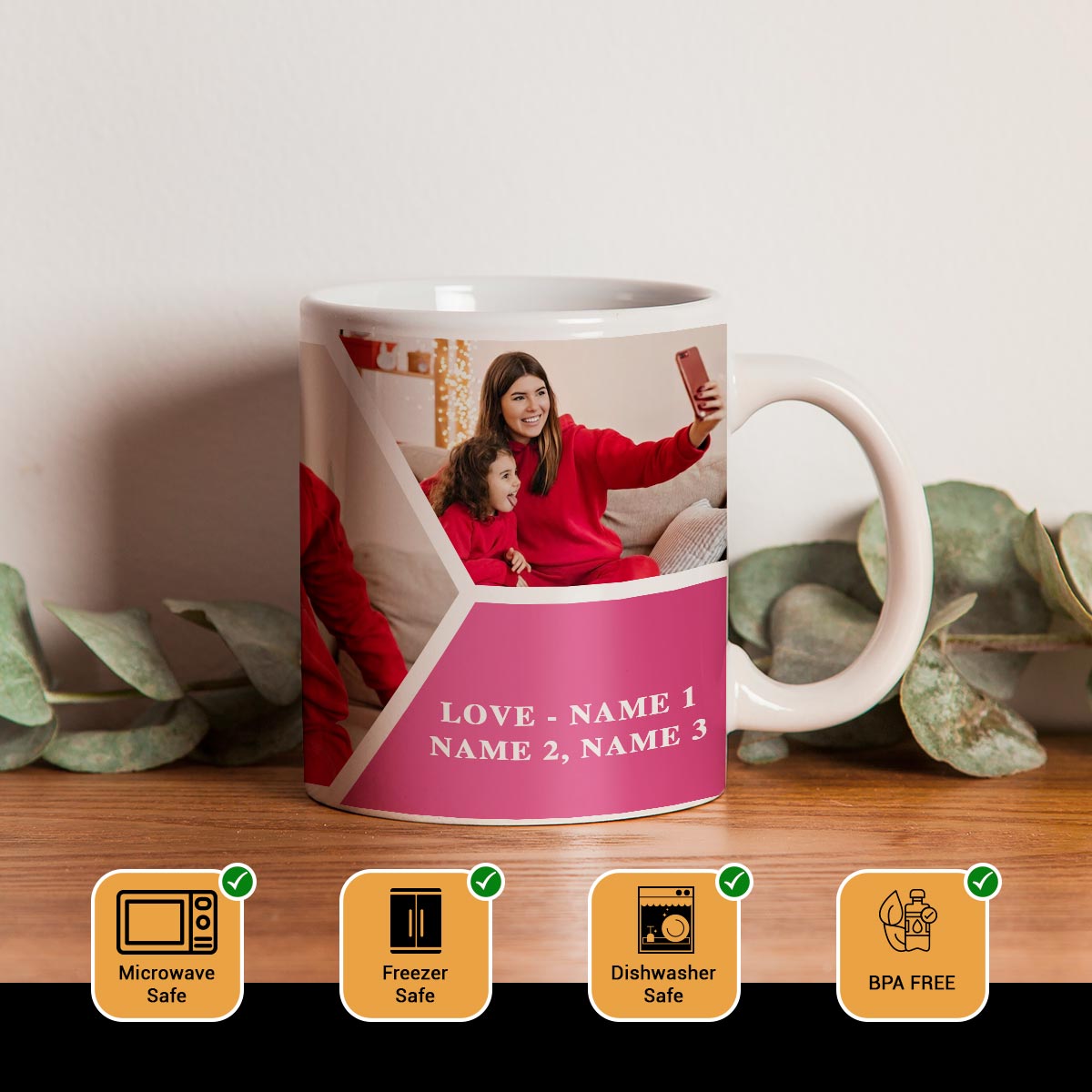 Personalised Love Mom Photo With Name Coffee Mug-4