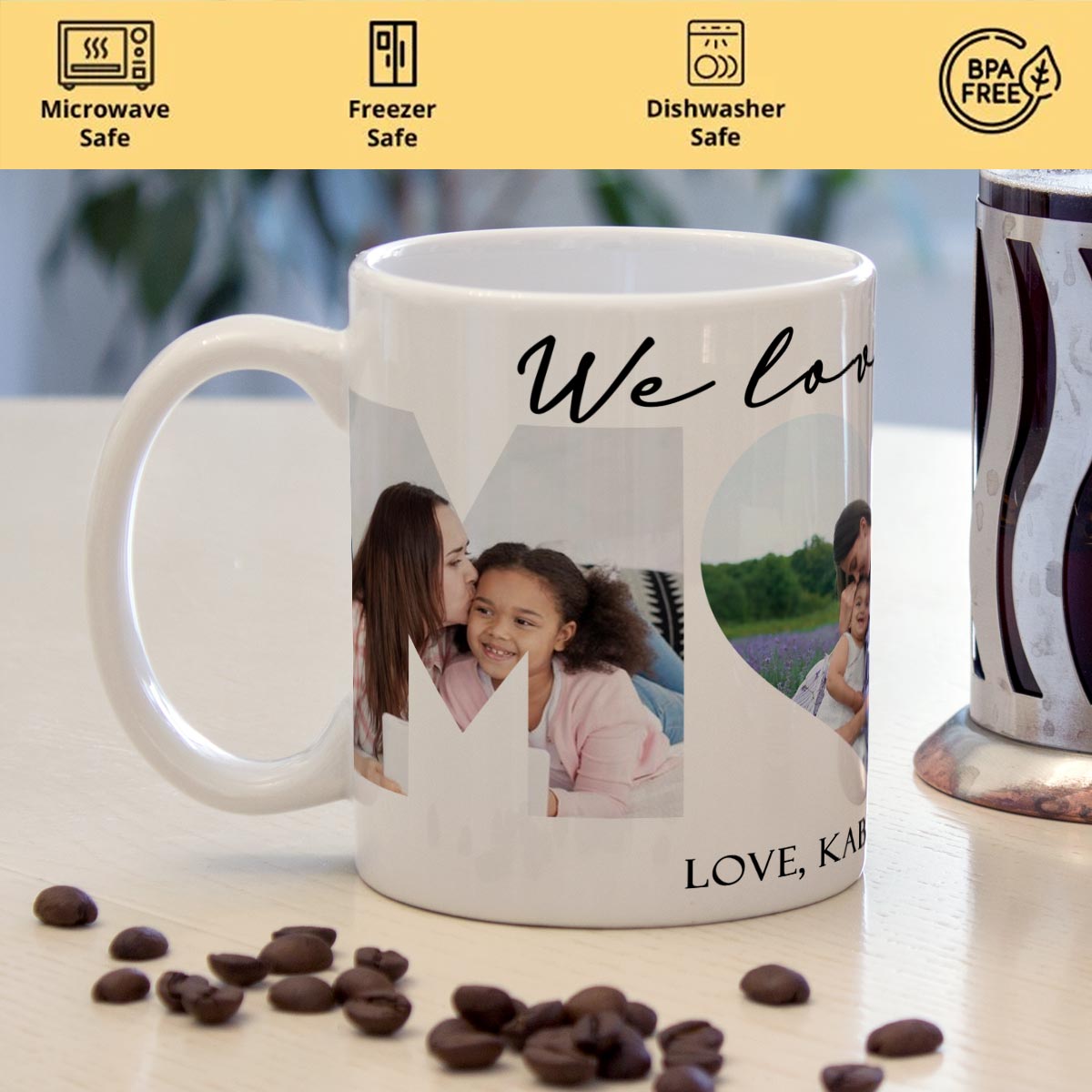 Personalized We Love You Family Photo Coffee Mug Gift For Mom-3
