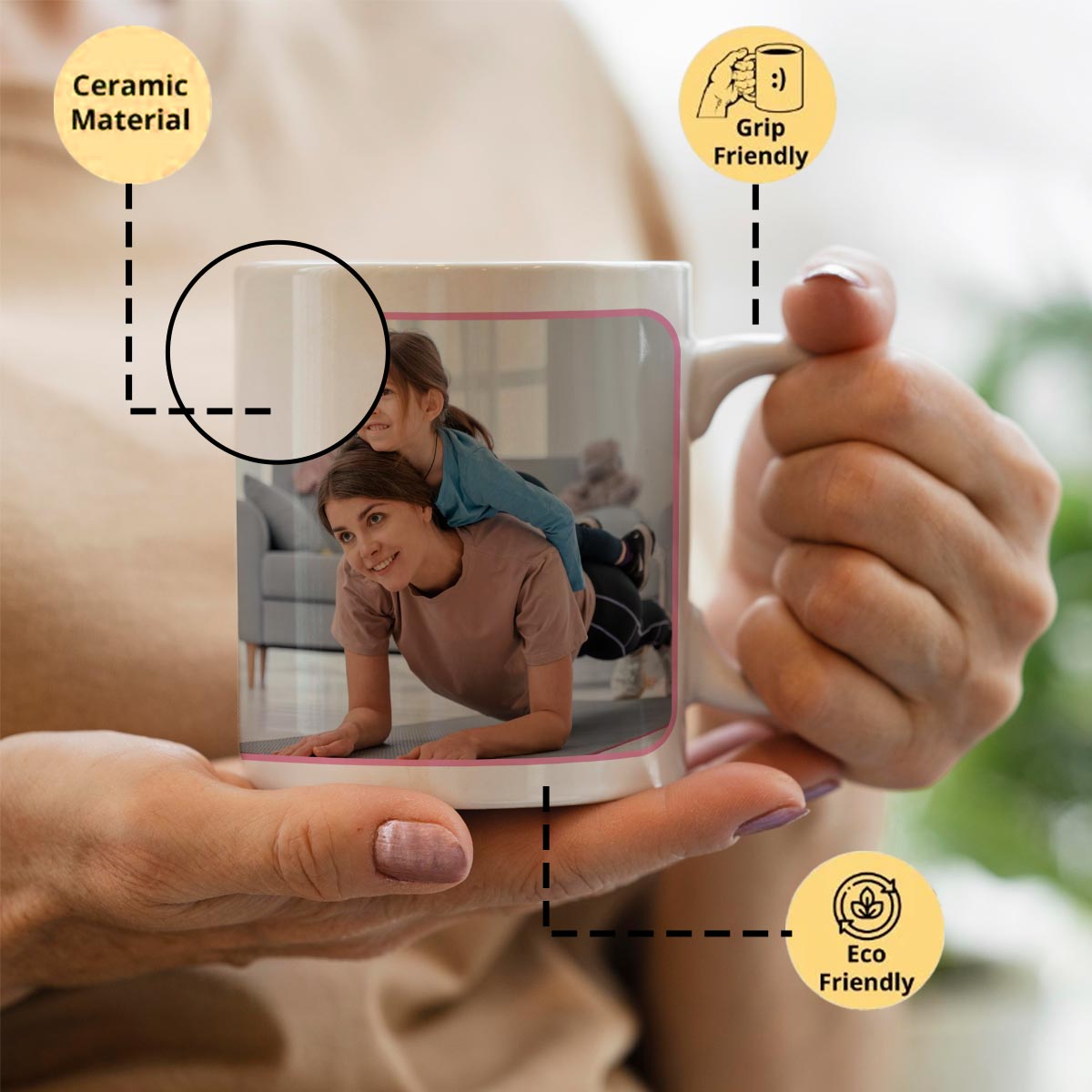 Personalized Photo Family Coffee Mug For Maa-3