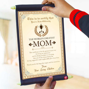 The Worlds Greatest Mom Certificate Scroll-2