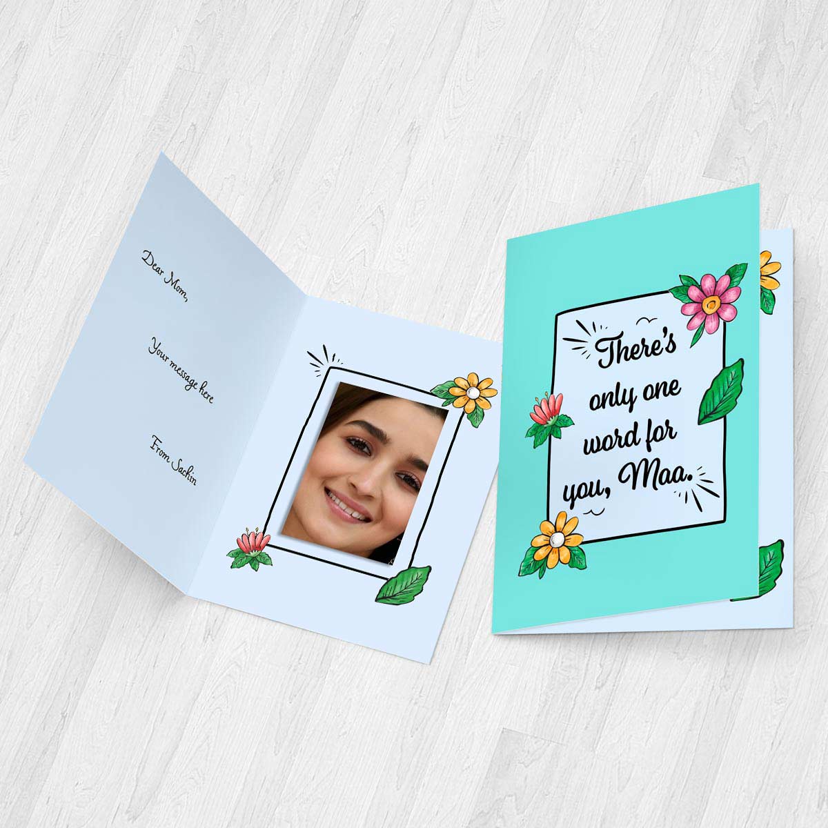 Personalized Word For You Maa Mirror Greeting Card Gift For Mom 2