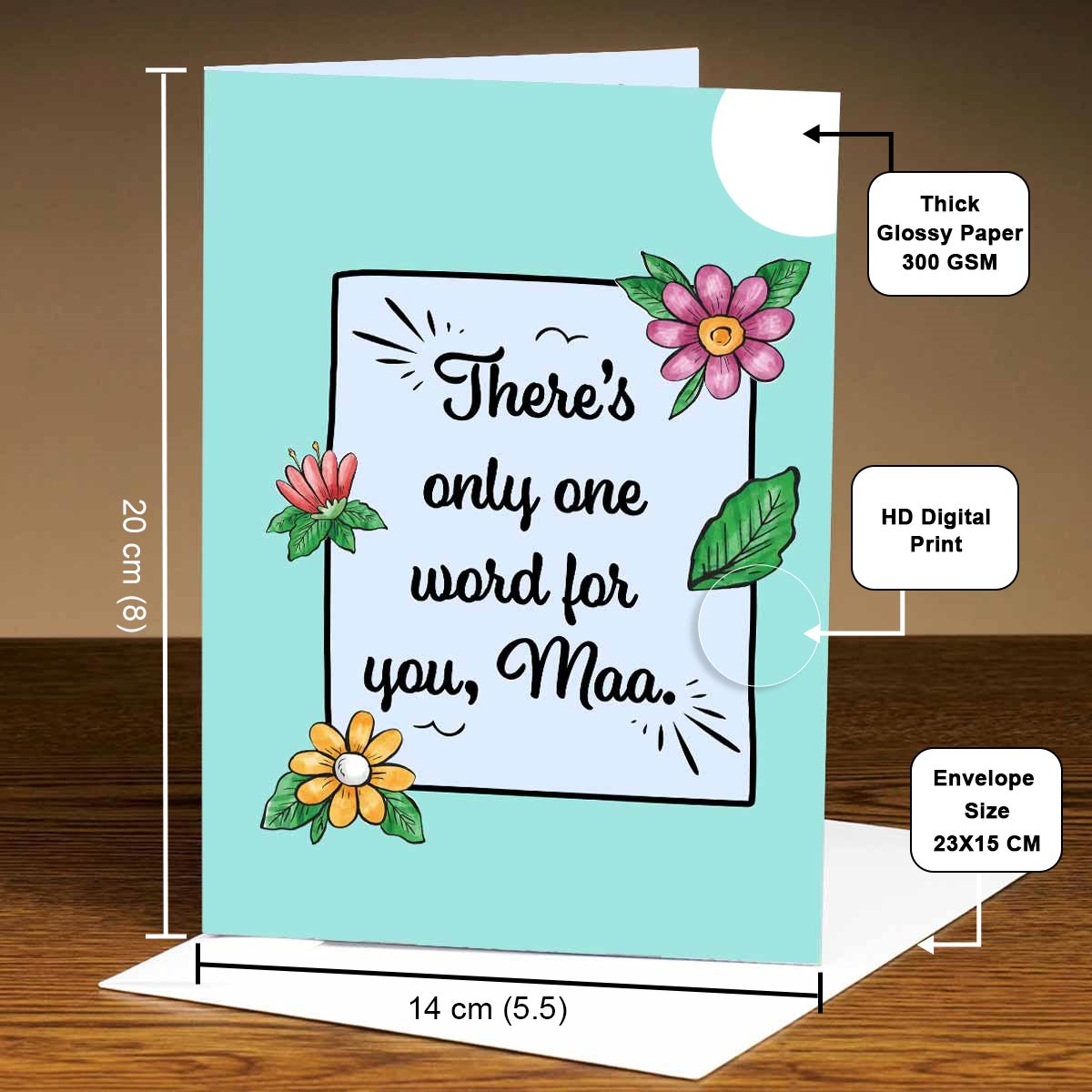 Personalized Word For You Maa Mirror Greeting Card Gift For Mom 4