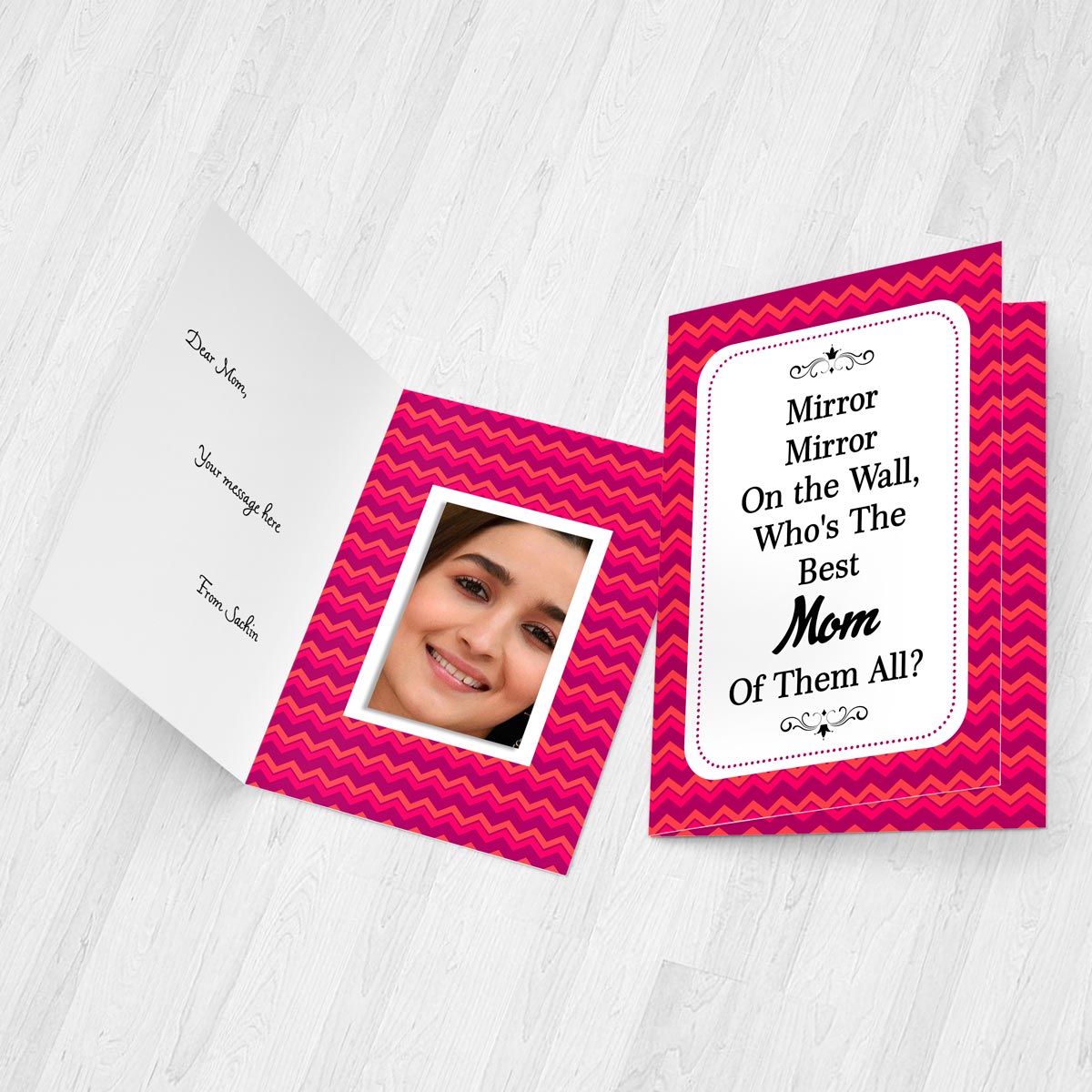 Customized Who's The Best Mom Mirror Greeting Card For Mother's Day 2