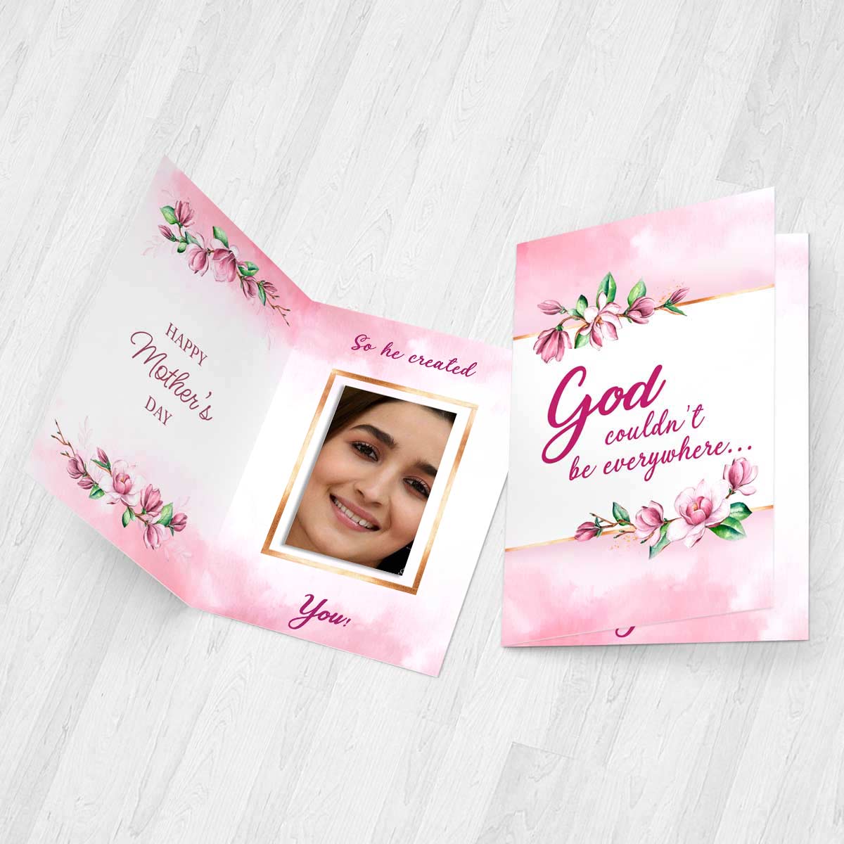 Personalised God Couldn't Be Everywhere Mirror Greeting Card For Mom 2