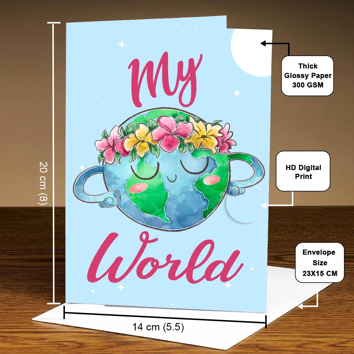 Customized My World Mirror Greeting Card Gift For Mom 5