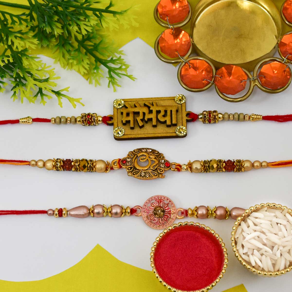 Exquisite Rakhi Set: Traditional Design with a Modern Twist-1