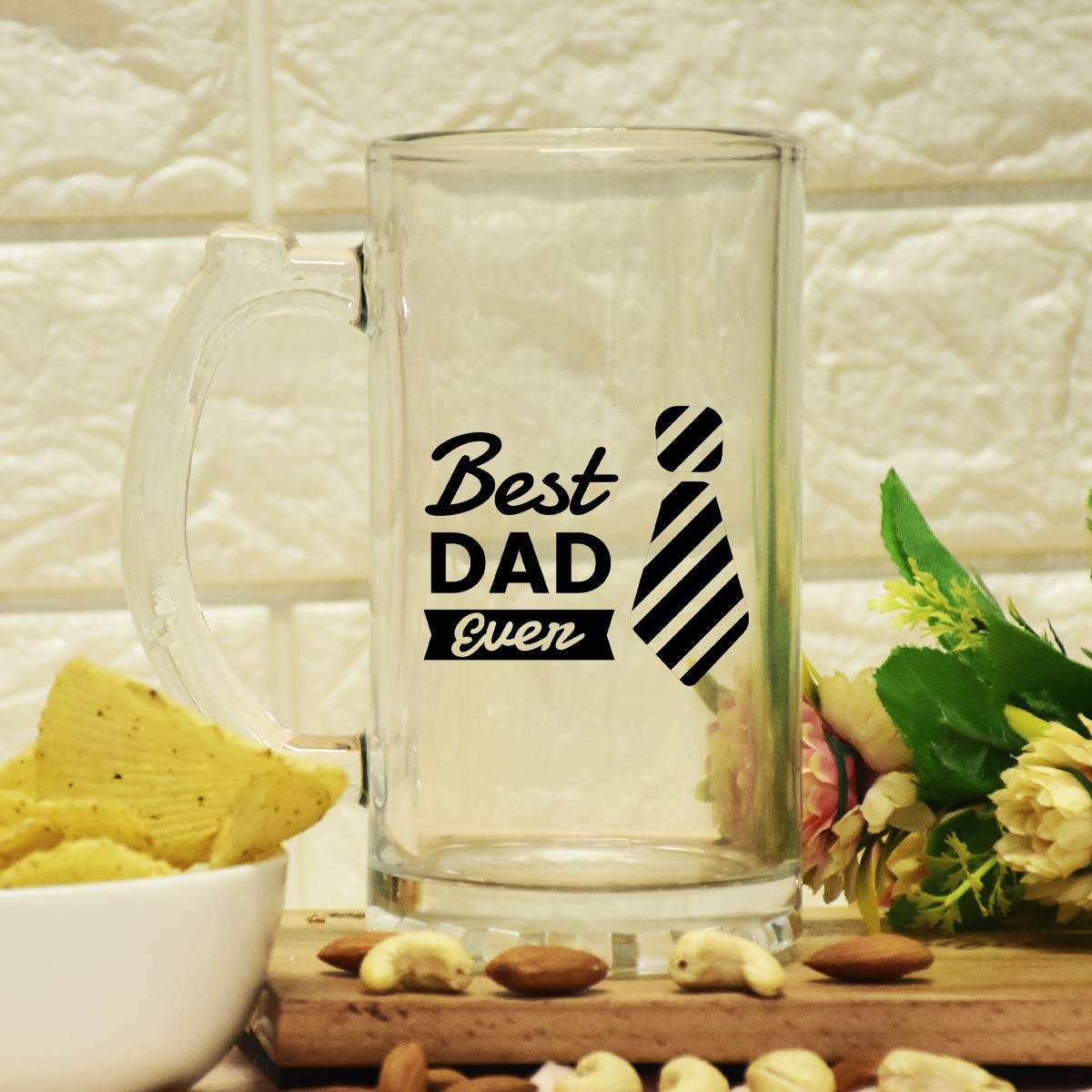 Best Dad Ever Transparent Beer Mug Gift For Father's Day