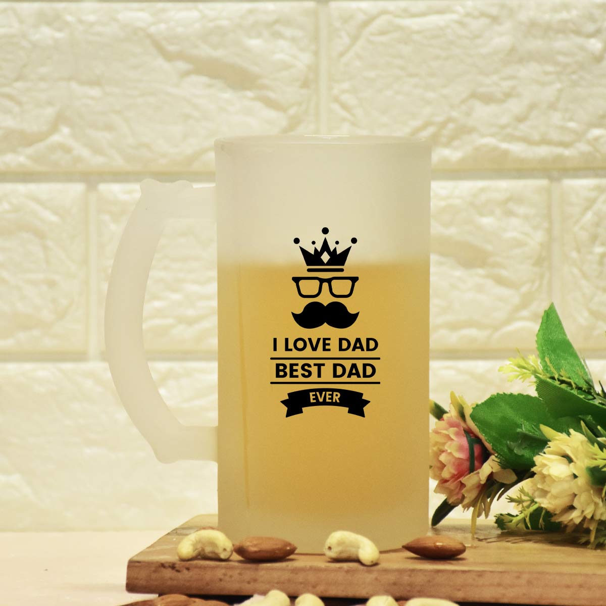 I Love Dad Transparent Beer Mug Gift For Father's Day